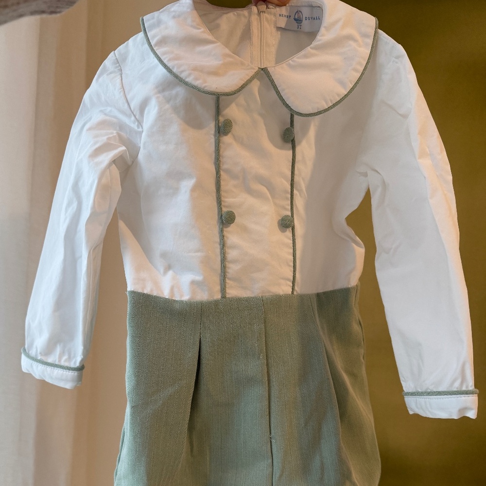 Henry Duvall Long Sleeve Barrett Bubble in Hanover Herringbone 3T